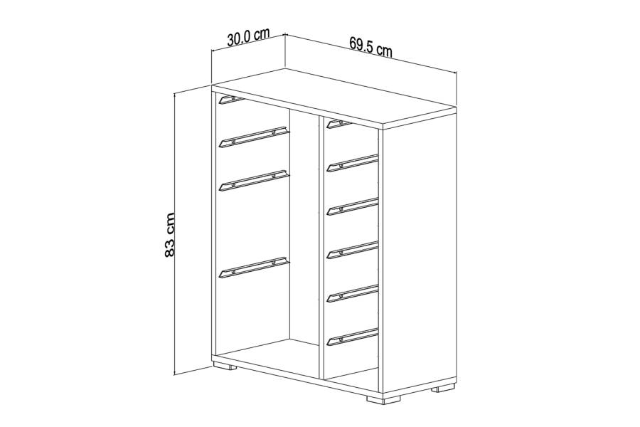 ΣΥΡΤΑΡΙΕΡΑ SANI HM18212.01 ΜΕΛΑΜΙΝΗ ΣΕ ΛΕΥΚΟ-10 ΛΕΥΚΑ ΣΥΡΤΑΡΙΑ P.E. 69,5x30x83Υεκ