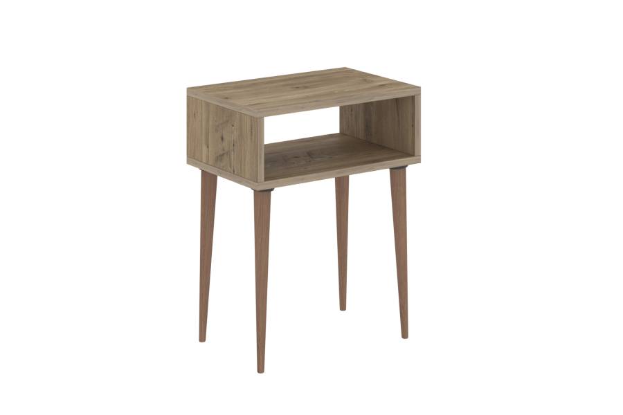 ΚΟΜΟΔΙΝΟ TODD HM18183.04 ΜΕΛΑΜΙΝΗ ΟΑΚ-ΠΟΔΙΑ ΦΥΣΙΚΟ 45x30x58Υεκ.