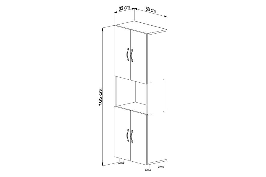 ΕΠΙΠΛΟ ΚΟΥΖΙΝΑΣ/ΝΤΟΥΛΑΠΙ RAD HM18196.03 ΜΕΛΑΜΙΝΗ ΣΟΝΑΜΑ-ΛΕΥΚΟ 56x32x165Υεκ.