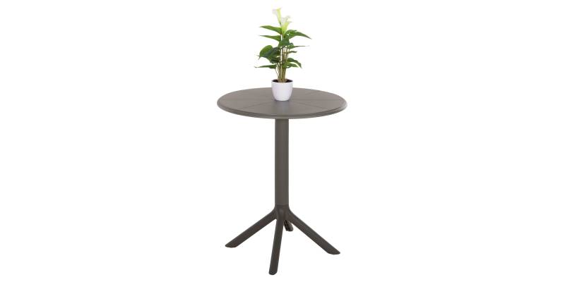 ΤΡΑΠΕΖΙ ΠΟΛΥΠΡΟΠΥΛΕΝΙΟΥ ΣΤΡΟΓΓΥΛΟ TERRIN HM6124.15 OLIVE GREEN Φ60x75Υεκ.