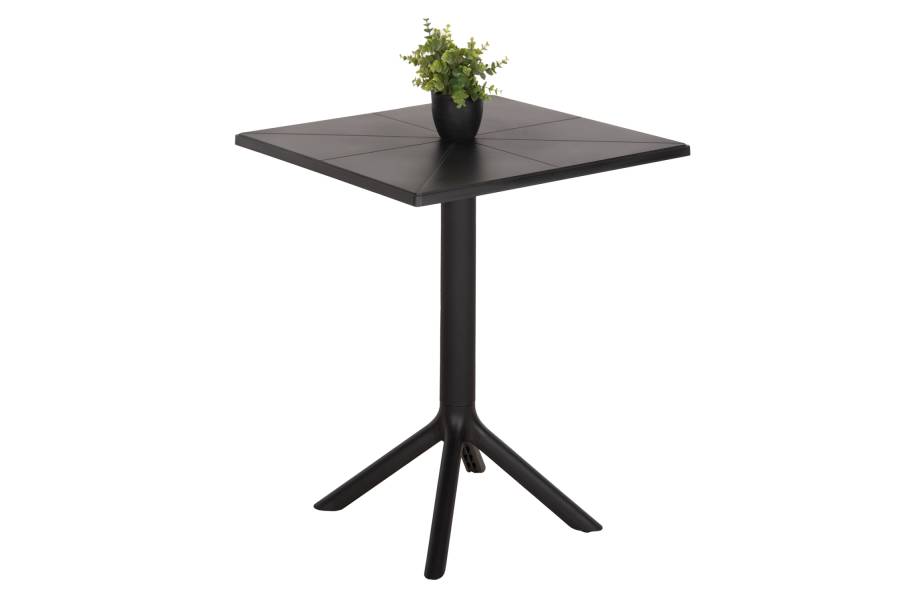 ΤΡΑΠΕΖΙ ΠΟΛΥΠΡΟΠΥΛΕΝΙΟΥ ΤΕΤΡΑΓΩΝΟ TERRIN HM6125.12 ΜΑΥΡΟ 60,5x60,5x76,5Υεκ.