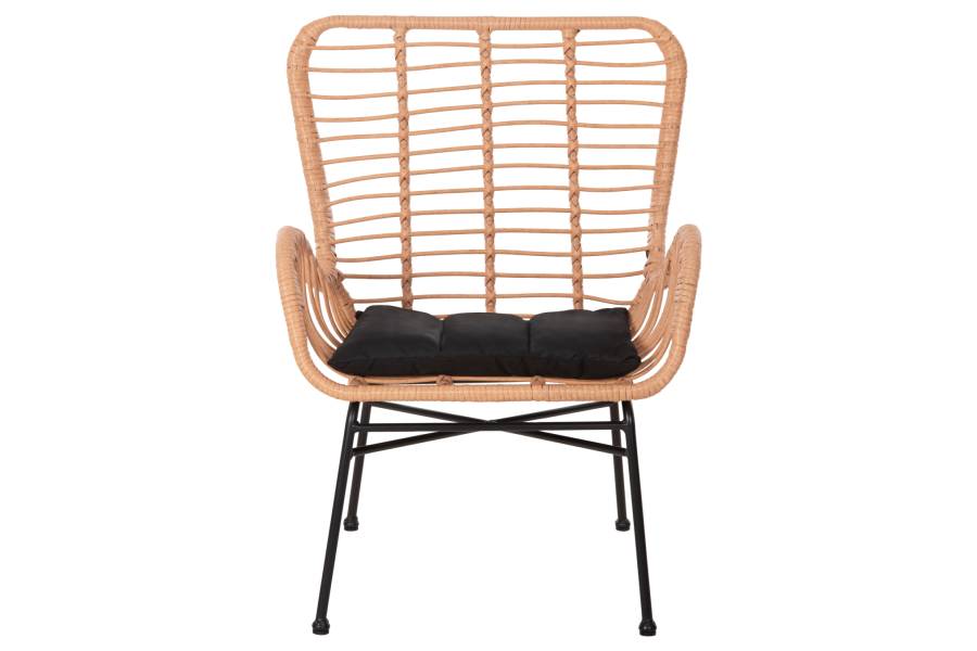 ΠΟΛΥΘΡΟΝΑ ΣΤΥΛ ΜΠΕΡΖΕΡΑΣ ALLEGRA HM5704.11 P.E.RATTAN ΜΠΕΖ-ΜΑΥΡΟ ΜΕΤΑΛΛΟ 66x59x90Υεκ.