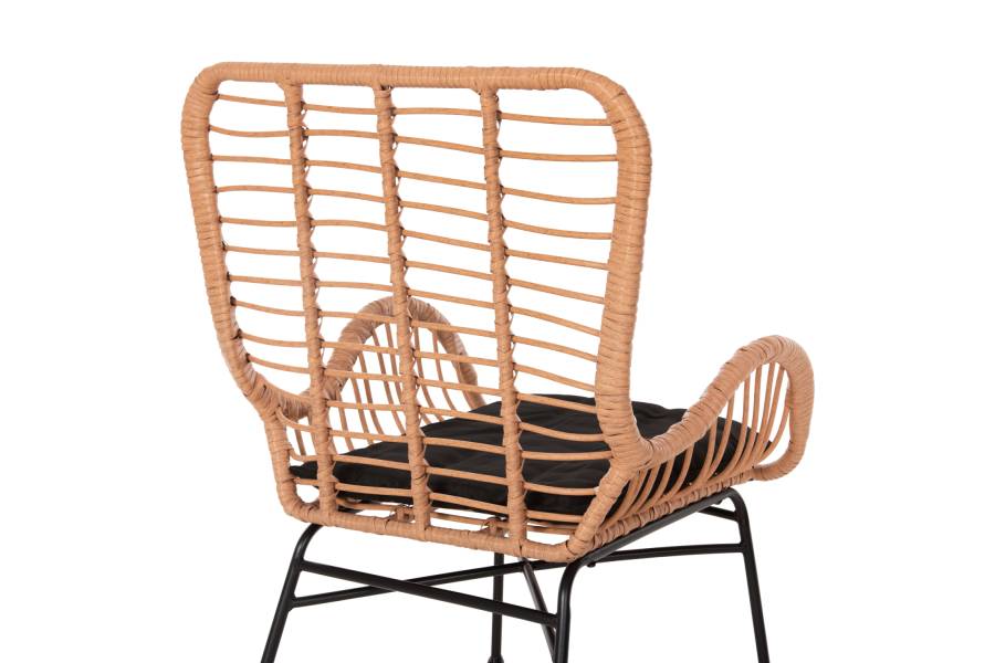 ΠΟΛΥΘΡΟΝΑ ΣΤΥΛ ΜΠΕΡΖΕΡΑΣ ALLEGRA HM5704.11 P.E.RATTAN ΜΠΕΖ-ΜΑΥΡΟ ΜΕΤΑΛΛΟ 66x59x90Υεκ.