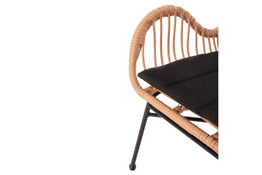 ΠΟΛΥΘΡΟΝΑ ΣΤΥΛ ΜΠΕΡΖΕΡΑΣ ALLEGRA HM5704.11 P.E.RATTAN ΜΠΕΖ-ΜΑΥΡΟ ΜΕΤΑΛΛΟ 66x59x90Υεκ.