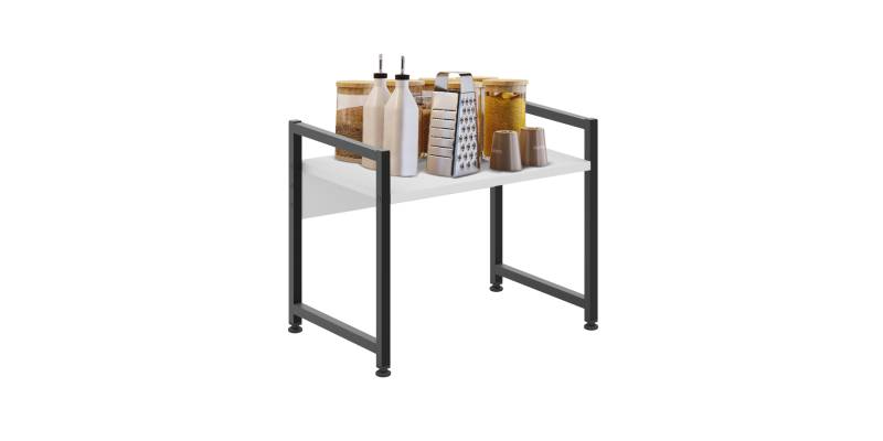 ΡΑΦΙ ΠΑΓΚΟΥ ΚΟΥΖΙΝΑΣ BECKO HM18219.01 ΜΕΛΑΜΙΝΗ ΣΕ ΛΕΥΚΟ-ΜΑΥΡΟ ΜΕΤΑΛΛΟ 53x35x41Υεκ.