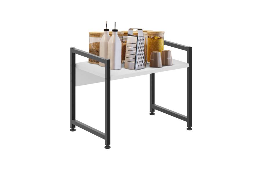ΡΑΦΙ ΠΑΓΚΟΥ ΚΟΥΖΙΝΑΣ BECKO HM18219.01 ΜΕΛΑΜΙΝΗ ΣΕ ΛΕΥΚΟ-ΜΑΥΡΟ ΜΕΤΑΛΛΟ 53x35x41Υεκ.