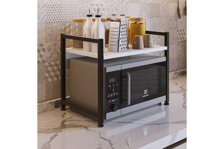 ΡΑΦΙ ΠΑΓΚΟΥ ΚΟΥΖΙΝΑΣ BECKO HM18219.01 ΜΕΛΑΜΙΝΗ ΣΕ ΛΕΥΚΟ-ΜΑΥΡΟ ΜΕΤΑΛΛΟ 53x35x41Υεκ.