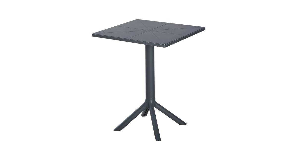 ΤΡΑΠΕΖΙ ΠΟΛΥΠΡΟΠΥΛΕΝΙΟΥ ΤΕΤΡΑΓΩΝΟ TERRIN HM6125.20 ΣΚΟΥΡΟ ΓΚΡΙ 60,5x60,5x76,5Υεκ.