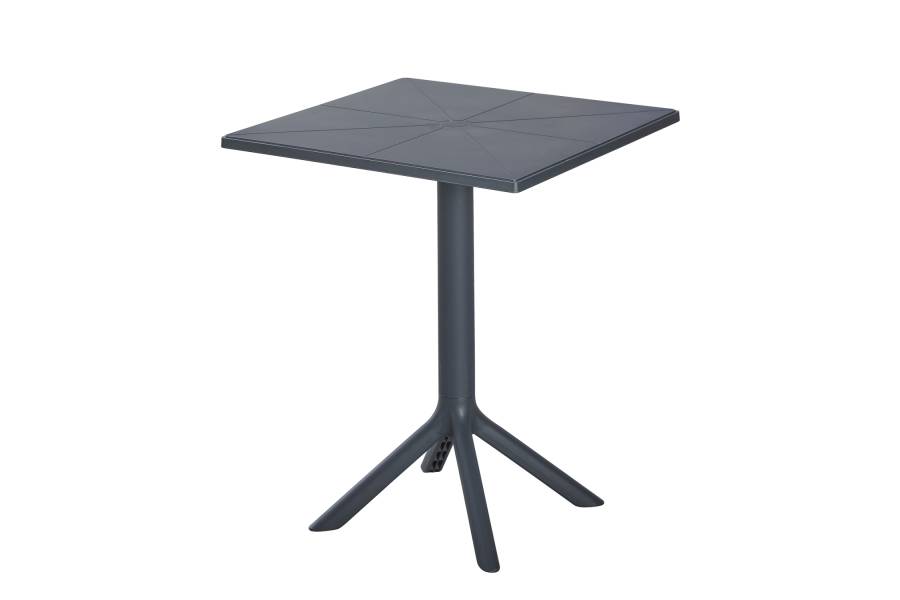 ΤΡΑΠΕΖΙ ΠΟΛΥΠΡΟΠΥΛΕΝΙΟΥ ΤΕΤΡΑΓΩΝΟ TERRIN HM6125.20 ΣΚΟΥΡΟ ΓΚΡΙ 60,5x60,5x76,5Υεκ.