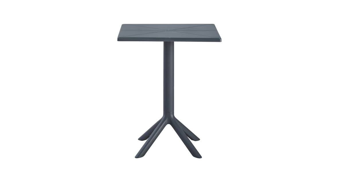 ΤΡΑΠΕΖΙ ΠΟΛΥΠΡΟΠΥΛΕΝΙΟΥ ΤΕΤΡΑΓΩΝΟ TERRIN HM6125.20 ΣΚΟΥΡΟ ΓΚΡΙ 60,5x60,5x76,5Υεκ.