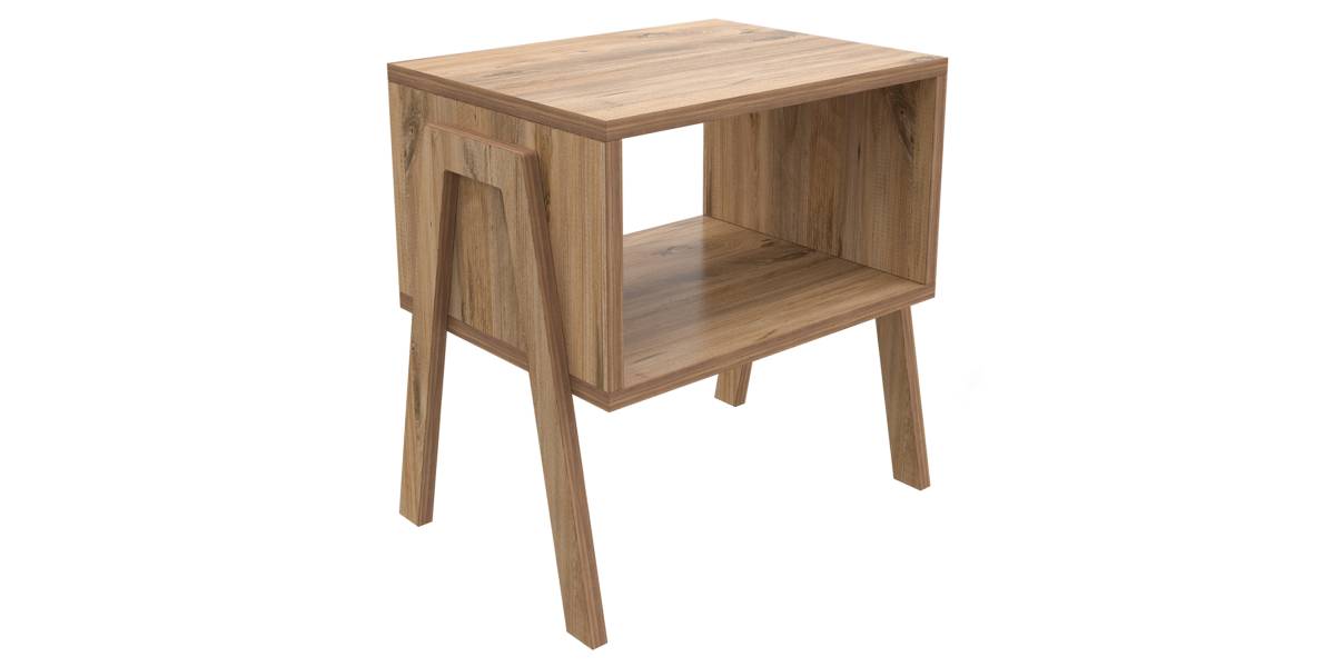ΚΟΜΟΔΙΝΟ JAKE HM18182.04 ΜΕΛΑΜΙΝΗ ΣΕ ΦΥΣΙΚΟ ΞΥΛΟΥ 48x35x49Υεκ.