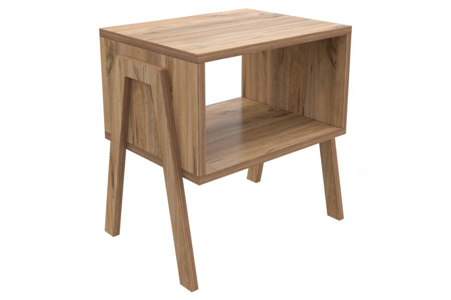 ΚΟΜΟΔΙΝΟ JAKE HM18182.04 ΜΕΛΑΜΙΝΗ ΣΕ ΦΥΣΙΚΟ ΞΥΛΟΥ 48x35x49Υεκ.