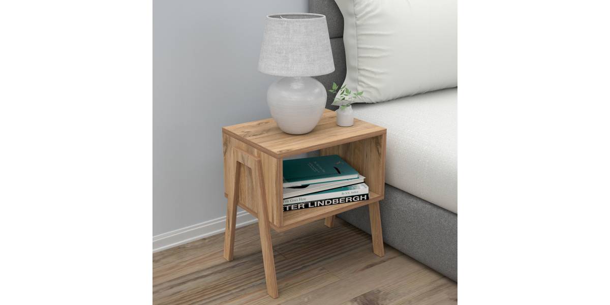 ΚΟΜΟΔΙΝΟ JAKE HM18182.04 ΜΕΛΑΜΙΝΗ ΣΕ ΦΥΣΙΚΟ ΞΥΛΟΥ 48x35x49Υεκ.