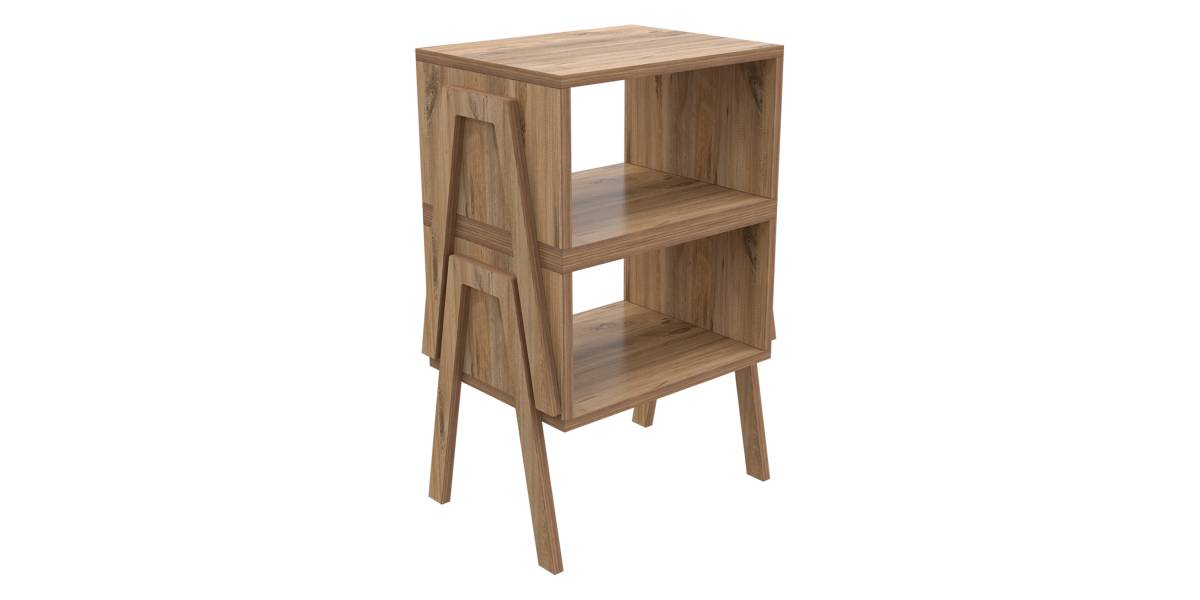 ΚΟΜΟΔΙΝΟ JAKE HM18182.04 ΜΕΛΑΜΙΝΗ ΣΕ ΦΥΣΙΚΟ ΞΥΛΟΥ 48x35x49Υεκ.