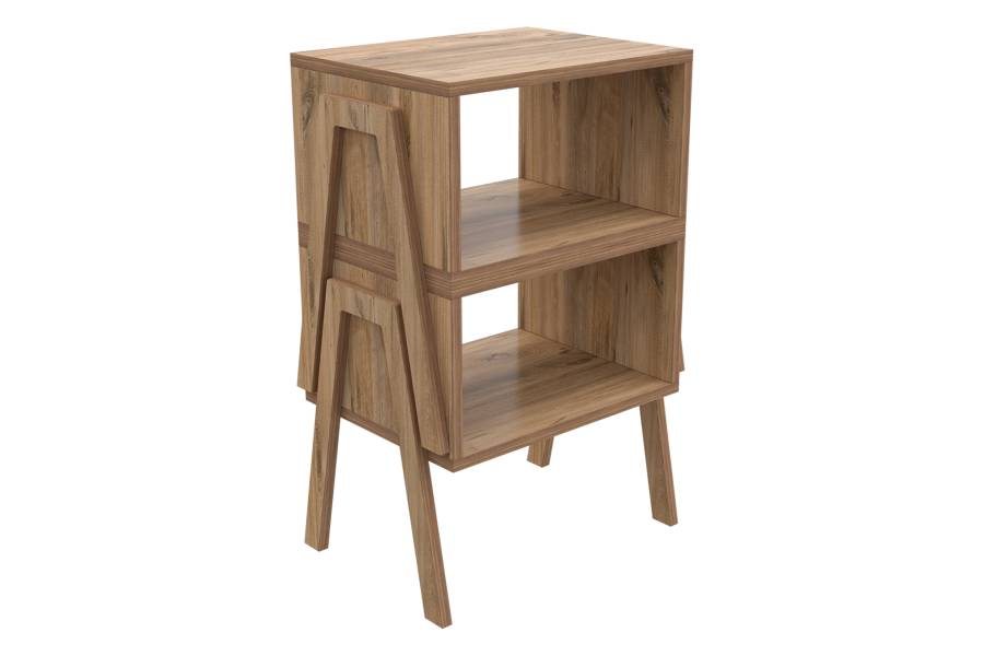 ΚΟΜΟΔΙΝΟ JAKE HM18182.04 ΜΕΛΑΜΙΝΗ ΣΕ ΦΥΣΙΚΟ ΞΥΛΟΥ 48x35x49Υεκ.