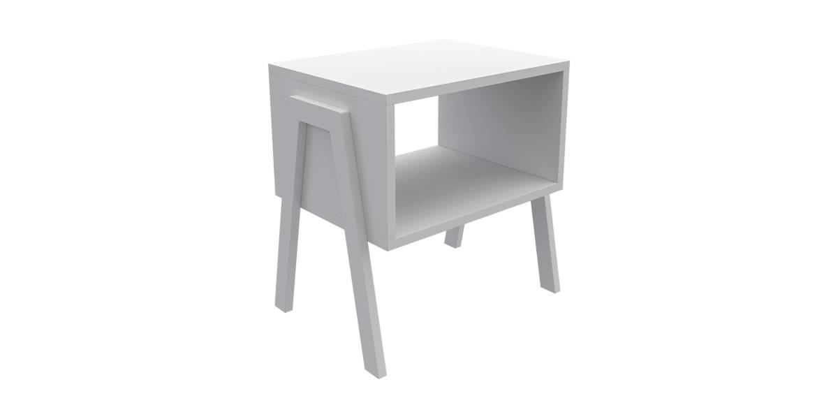 ΚΟΜΟΔΙΝΟ JAKE HM18182.01 ΜΕΛΑΜΙΝΗ ΣΕ ΛΕΥΚΟ 48x35x49Υεκ.