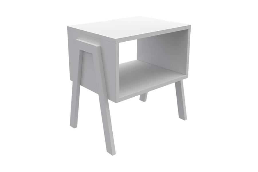 ΚΟΜΟΔΙΝΟ JAKE HM18182.01 ΜΕΛΑΜΙΝΗ ΣΕ ΛΕΥΚΟ 48x35x49Υεκ.