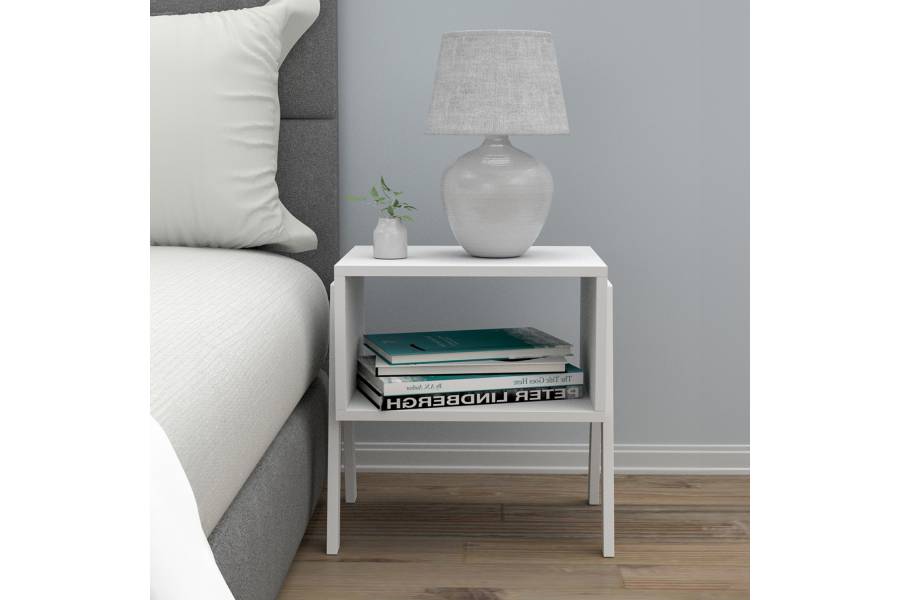 ΚΟΜΟΔΙΝΟ JAKE HM18182.01 ΜΕΛΑΜΙΝΗ ΣΕ ΛΕΥΚΟ 48x35x49Υεκ.
