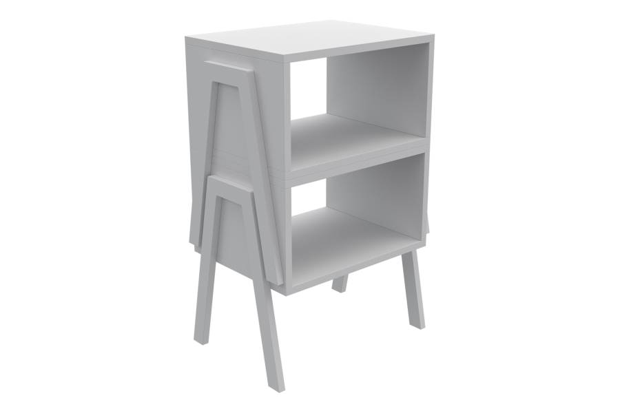 ΚΟΜΟΔΙΝΟ JAKE HM18182.01 ΜΕΛΑΜΙΝΗ ΣΕ ΛΕΥΚΟ 48x35x49Υεκ.