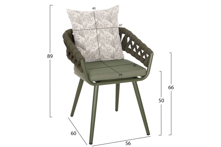 ΠΟΛΥΘΡΟΝΑ ΑΛΟΥΜΙΝΙΟΥ CAMDEN HM6141.09 ΜΑΞΙΛΑΡΙ ΜΕ PRINT-DARK OLIVE 56x60x72-87Υεκ
