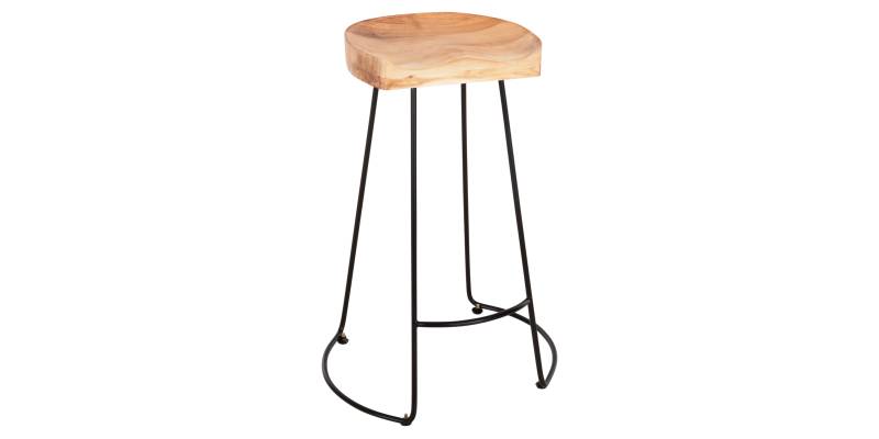 ΣΚΑΜΠΟ BAR ELEANOR HM8363.21 ΜΑΣΙΦ ΞΥΛΟ ΑΚΑΚΙΑΣ-ΜΕΤΑΛ.ΣΚΕΛΕΤΟΣ 53,5x42x77Υεκ.