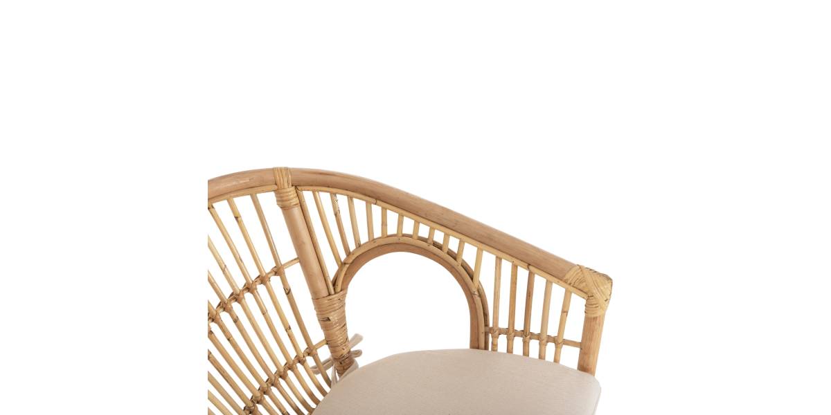 ΠΟΛΥΘΡΟΝΑ DAMPAR HM9929.04 RATTAN ΣΕ ΦΥΣΙΚΟ-ΛΕΥΚΟ ΜΑΞΙΛΑΡΙ 59x61x80Υεκ.