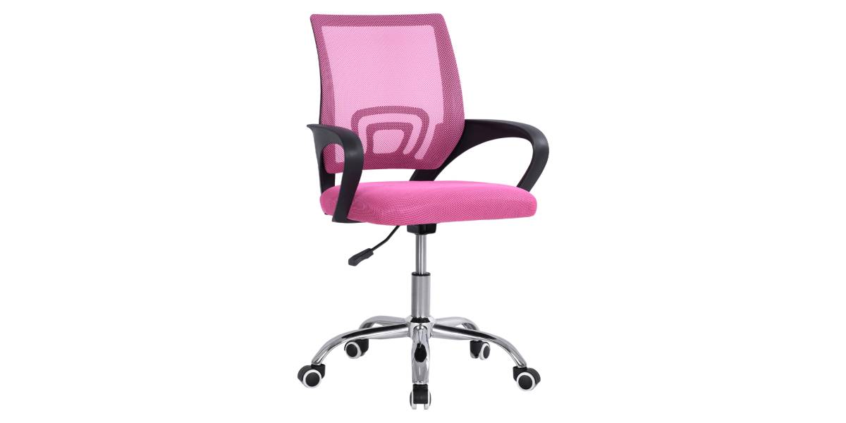 ΚΑΡΕΚΛΑ ΓΡΑΦΕΙΟΥ BRISTONE HM1058.35 ΡΟΖ MESH- ΠΟΔΙ ΧΡΩΜΙΟΥ-ΜΑΥΡΑ ΜΠΡΑΤΣΑ 60x51x95Υεκ