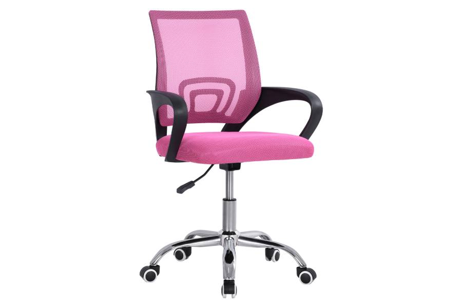 ΚΑΡΕΚΛΑ ΓΡΑΦΕΙΟΥ BRISTONE HM1058.35 ΡΟΖ MESH- ΠΟΔΙ ΧΡΩΜΙΟΥ-ΜΑΥΡΑ ΜΠΡΑΤΣΑ 60x51x95Υεκ