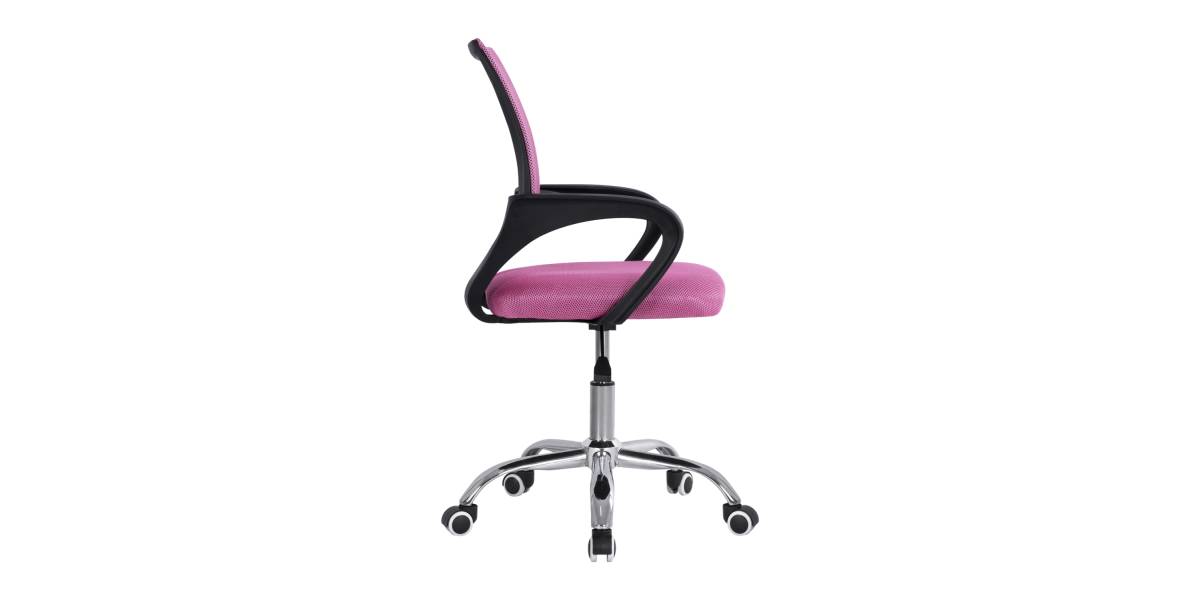 ΚΑΡΕΚΛΑ ΓΡΑΦΕΙΟΥ BRISTONE HM1058.35 ΡΟΖ MESH- ΠΟΔΙ ΧΡΩΜΙΟΥ-ΜΑΥΡΑ ΜΠΡΑΤΣΑ 60x51x95Υεκ