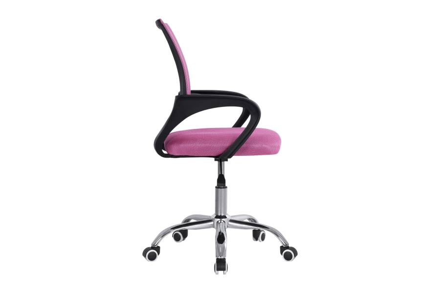 ΚΑΡΕΚΛΑ ΓΡΑΦΕΙΟΥ BRISTONE HM1058.35 ΡΟΖ MESH- ΠΟΔΙ ΧΡΩΜΙΟΥ-ΜΑΥΡΑ ΜΠΡΑΤΣΑ 60x51x95Υεκ