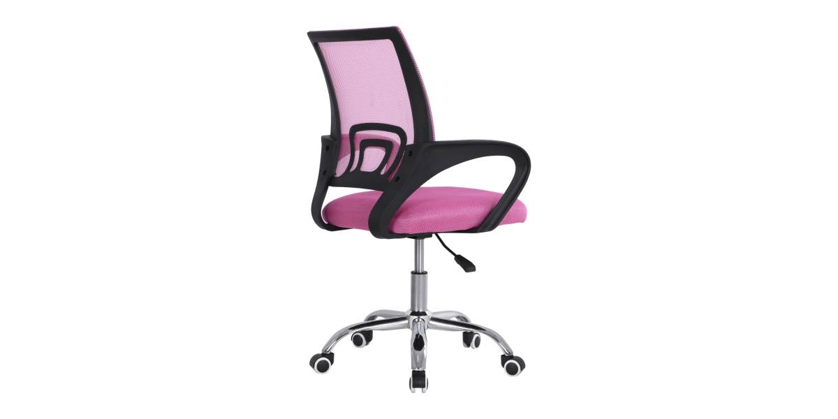 ΚΑΡΕΚΛΑ ΓΡΑΦΕΙΟΥ BRISTONE HM1058.35 ΡΟΖ MESH- ΠΟΔΙ ΧΡΩΜΙΟΥ-ΜΑΥΡΑ ΜΠΡΑΤΣΑ 60x51x95Υεκ