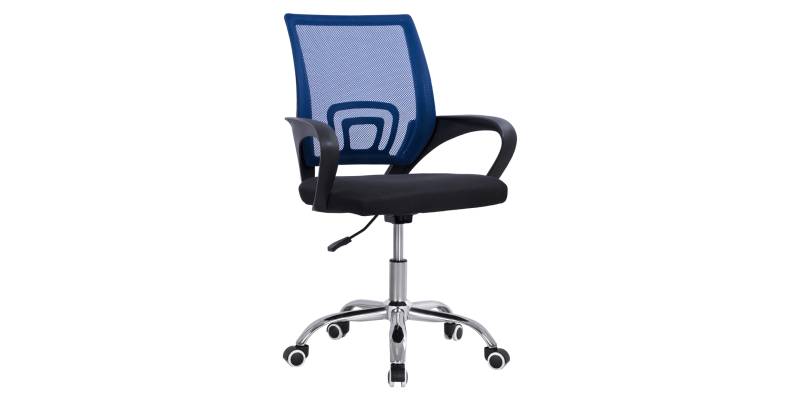 ΚΑΡΕΚΛΑ ΓΡΑΦΕΙΟΥ BRISTONE HM1058.36 ΜΠΛΕ MESH-ΠΟΔΙ ΧΡΩΜΙΟΥ-ΜΑΥΡΑ ΜΠΡΑΤΣΑ 60x51x95Υεκ