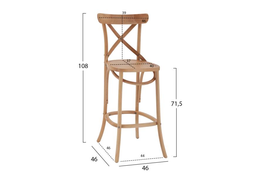 ΣΚΑΜΠΟ ΜΕΣ.ΥΨΟΥΣ GIOLIANA HM8750.15 ΞΥΛΟ ΟΞΙΑΣ DARK HONEY-PLYWOOD ΚΑΘΙΣΜΑ 46x46x101Υεκ.
