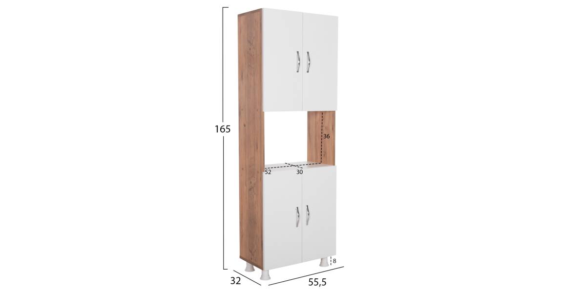 ΕΠΙΠΛΟ ΚΟΥΖΙΝΑΣ/ΝΤΟΥΛΑΠΙ RAD HM18196.04 ΜΕΛΑΜΙΝΗ ΦΥΣΙΚΟ-ΛΕΥΚΟ 55,5x32x165Υεκ.