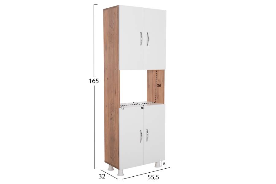 ΕΠΙΠΛΟ ΚΟΥΖΙΝΑΣ/ΝΤΟΥΛΑΠΙ RAD HM18196.04 ΜΕΛΑΜΙΝΗ ΦΥΣΙΚΟ-ΛΕΥΚΟ 55,5x32x165Υεκ.