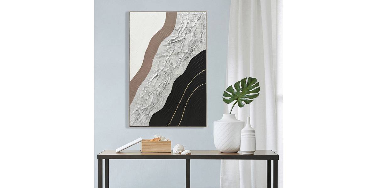 ΠΙΝΑΚΑΣ ΤΟΙΧΟΥ ABSTRACT HM4553.02 ΜΕ ΚΟΡΝΙΖΑ ΜΠΕΖ-ΚΑΜΒΑΣ-ΧΕΙΡΟΠΟΙΗΤΟΣ 82x4.5x122Υεκ