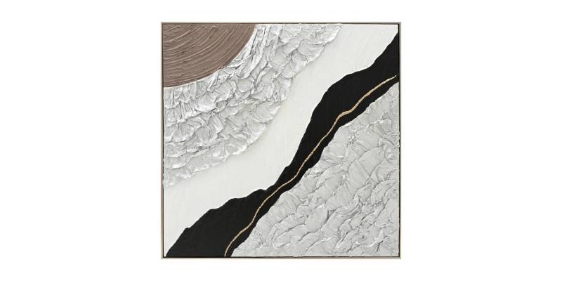 ΠΙΝΑΚΑΣ ΤΟΙΧΟΥ ABSTRACT (ΤΕΤΡΑΓΩΝΟΣ) HM4553.01 ΜΕ ΚΟΡΝΙΖΑ ΜΠΕΖ-ΚΑΜΒΑΣ 82x4.5x82Υεκ