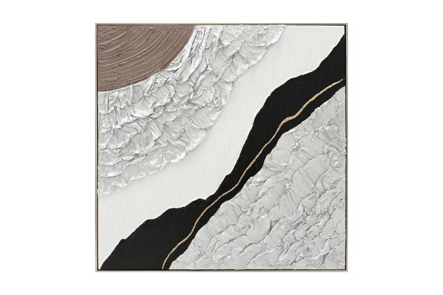ΠΙΝΑΚΑΣ ΤΟΙΧΟΥ ABSTRACT (ΤΕΤΡΑΓΩΝΟΣ) HM4553.01 ΜΕ ΚΟΡΝΙΖΑ ΜΠΕΖ-ΚΑΜΒΑΣ 82x4.5x82Υεκ