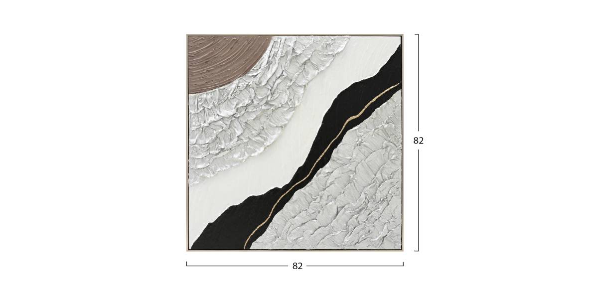 ΠΙΝΑΚΑΣ ΤΟΙΧΟΥ ABSTRACT (ΤΕΤΡΑΓΩΝΟΣ) HM4553.01 ΜΕ ΚΟΡΝΙΖΑ ΜΠΕΖ-ΚΑΜΒΑΣ 82x4.5x82Υεκ