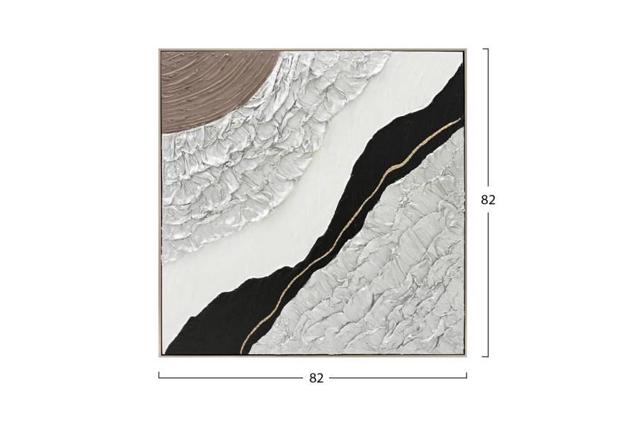 ΠΙΝΑΚΑΣ ΤΟΙΧΟΥ ABSTRACT (ΤΕΤΡΑΓΩΝΟΣ) HM4553.01 ΜΕ ΚΟΡΝΙΖΑ ΜΠΕΖ-ΚΑΜΒΑΣ 82x4.5x82Υεκ