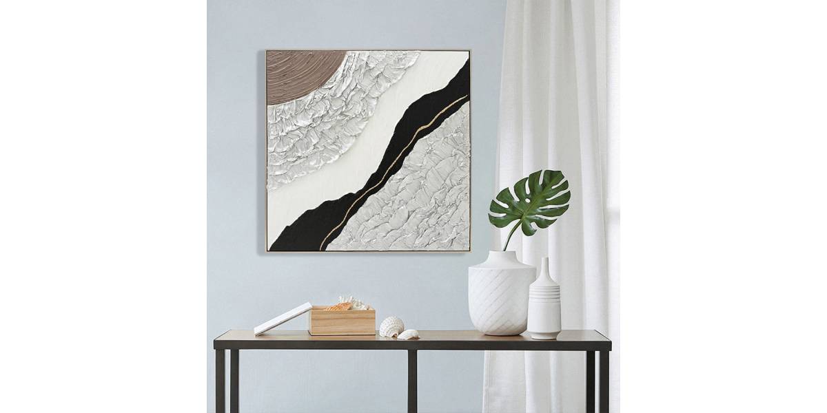 ΠΙΝΑΚΑΣ ΤΟΙΧΟΥ ABSTRACT (ΤΕΤΡΑΓΩΝΟΣ) HM4553.01 ΜΕ ΚΟΡΝΙΖΑ ΜΠΕΖ-ΚΑΜΒΑΣ 82x4.5x82Υεκ