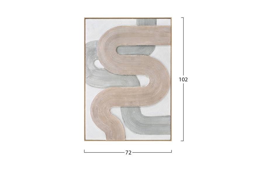 ΠΙΝΑΚΑΣ ΤΟΙΧΟΥ 3D SHON HM4557 ΜΕ ΚΟΡΝΙΖΑ ΜΠΕΖ-ΧΕΙΡΟΠΟΙΗΤΕΣ ΚΑΜΠΥΛΕΣ 72x5Χ102Υεκ.