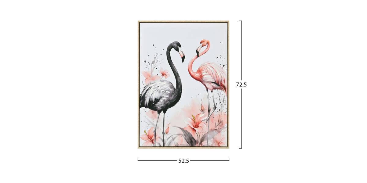 ΠΙΝΑΚΑΣ TOIXOY FLAMINGOS HM4562 ΜΕ ΚΟΡΝΙΖΑ ΜΠΕΖ-ΚΑΜΒΑΣ ΕΚΤΥΠΩΣΗ 52,5x2,8x72,5Υεκ.