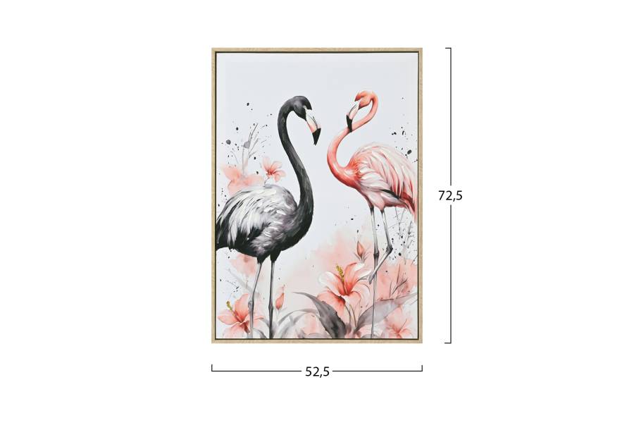 ΠΙΝΑΚΑΣ TOIXOY FLAMINGOS HM4562 ΜΕ ΚΟΡΝΙΖΑ ΜΠΕΖ-ΚΑΜΒΑΣ ΕΚΤΥΠΩΣΗ 52,5x2,8x72,5Υεκ.