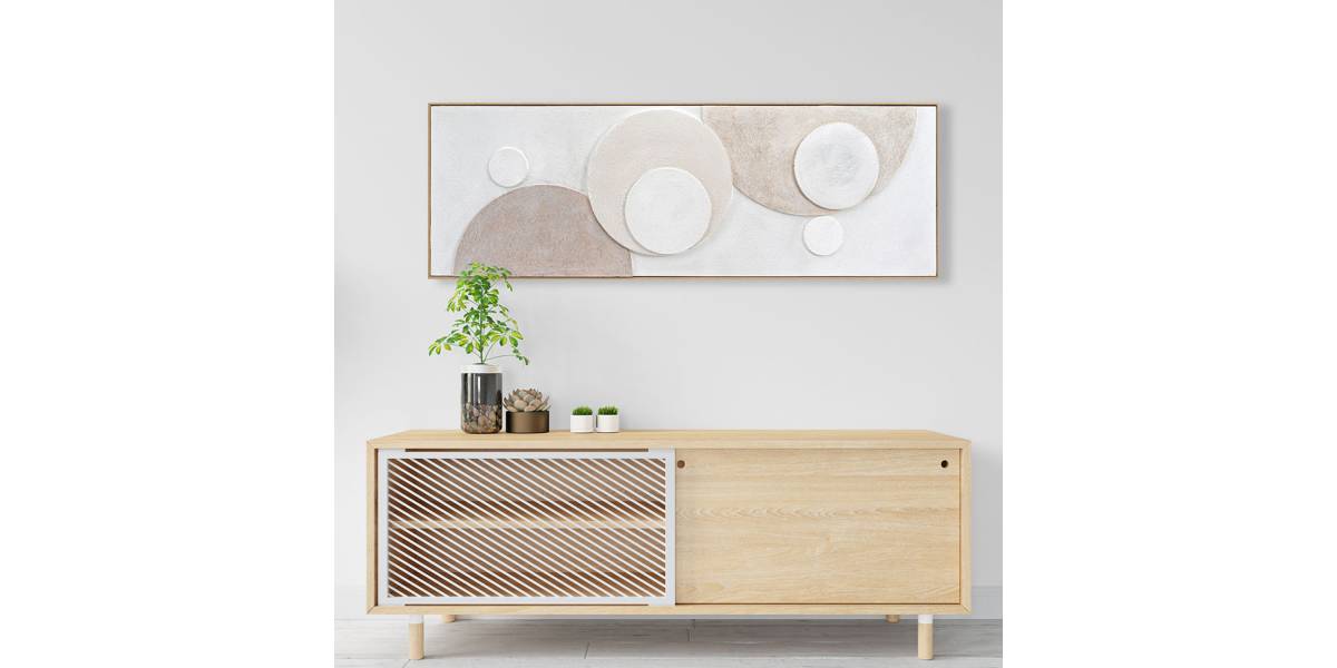 ΠΙΝΑΚΑΣ ΤΟΙΧΟΥ 3D SWIRL HM4573 ΜΕ ΚΟΡΝΙΖΑ ΜΠΕΖ-ΧΕΙΡΟΠΟΙΗΤΟΙ ΚΥΚΛΟΙ 152x5Χ52Υεκ.