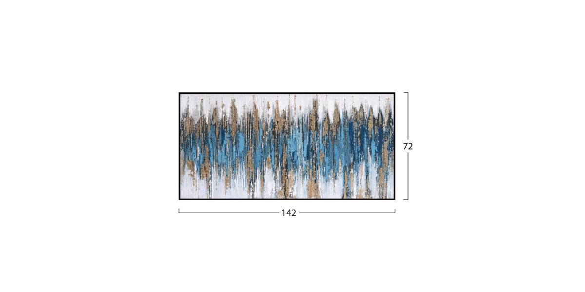 ΠΙΝΑΚΑΣ ΤΟΙΧΟΥ SEDIMENT (ΜΠΛΕ) HM4574.02 ΜΕ ΚΟΡΝΙΖΑ ΜΑΥΡΗ-ΚΑΜΒΑΣ 142x4.5x72Υεκ