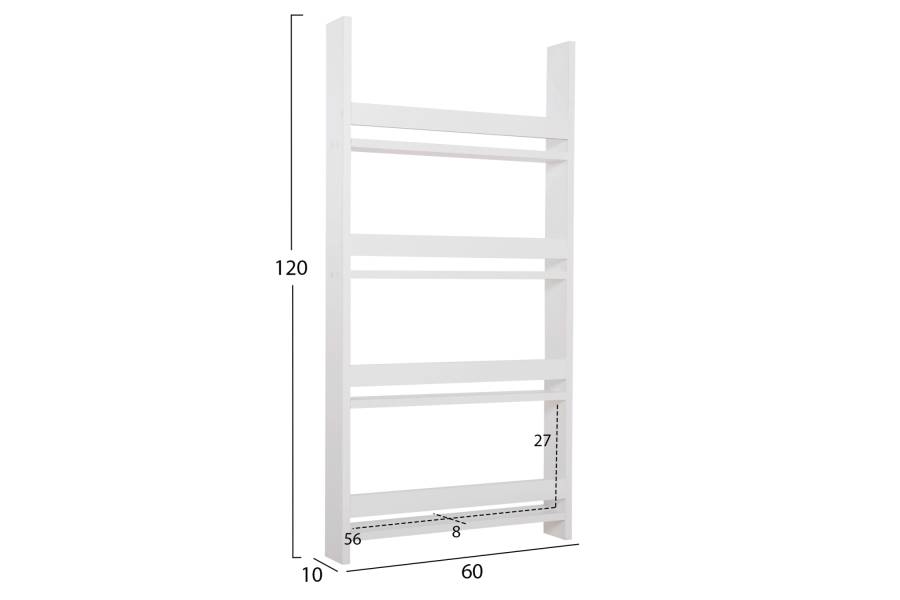 ΡΑΦΙΕΡΑ ΤΟΙΧΟΥ SANI HM18224.01 ΜΕΛΑΜΙΝΗ ΣΕ ΛΕΥΚΟ 60x10x120Υεκ. (4 ΡΑΦΙΑ)