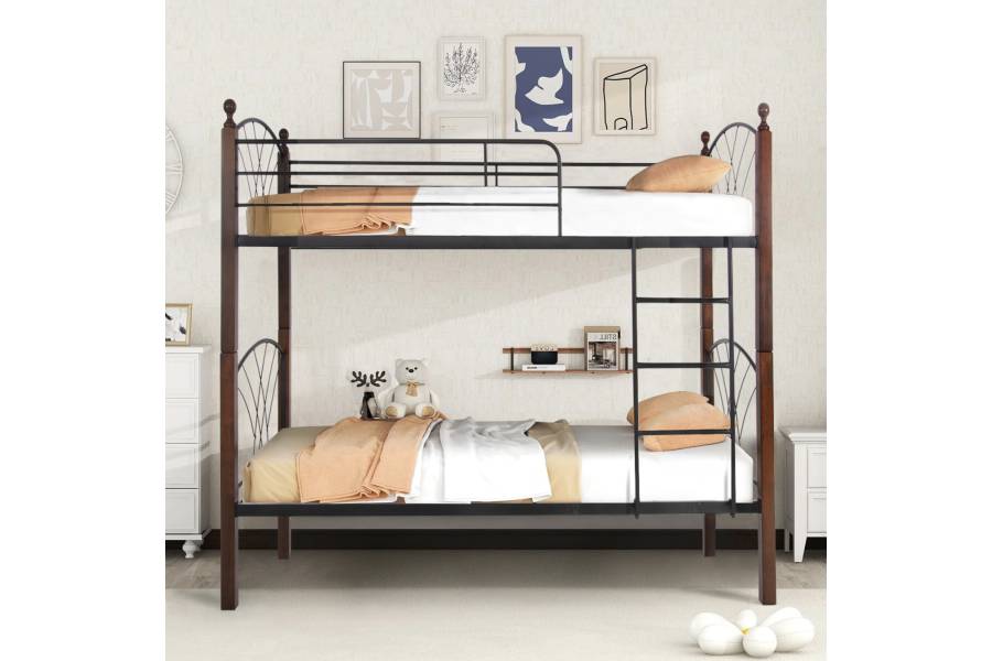 ΚΟΥΚΕΤΑ ΚΡΕΒΑΤΙ STOREY HM687 ΜΑΥΡΟ ΜΕΤΑΛΛΟ-ΚΑΡΥΔΙ RUBBERWOOD-ΓΙΑ ΣΤΡΩΜΑ 190x90εκ
