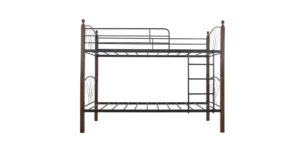 ΚΟΥΚΕΤΑ ΚΡΕΒΑΤΙ STOREY HM687 ΜΑΥΡΟ ΜΕΤΑΛΛΟ-ΚΑΡΥΔΙ RUBBERWOOD-ΓΙΑ ΣΤΡΩΜΑ 190x90εκ