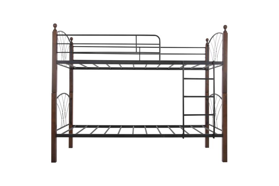 ΚΟΥΚΕΤΑ ΚΡΕΒΑΤΙ STOREY HM687 ΜΑΥΡΟ ΜΕΤΑΛΛΟ-ΚΑΡΥΔΙ RUBBERWOOD-ΓΙΑ ΣΤΡΩΜΑ 190x90εκ